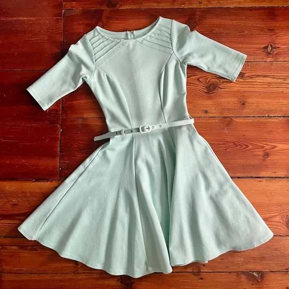 Unique Vintage Mint Green Fit-and-Flare Dress - Picture 6 of 7